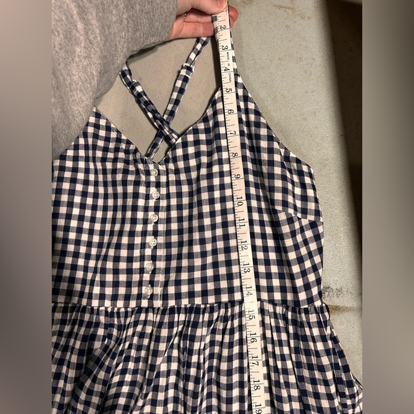 Old Navy Gingham Tiered Maxi Dress Petite Medium Smocked Cottagecore Preppy Boho - Picture 10 of 10